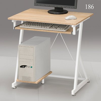 【在地人傢俱】22 Z便宜購N-186原木色木紋白色雙色1.8尺鍵盤電腦桌/書桌 ZSH391-3