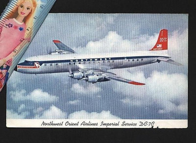 ///李仔糖明信片*美國NORTHWEST DC-7C客機明信片(s685-6)