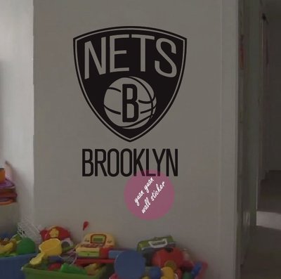 【源遠】Brooklyn-nets 籃網隊徽【P-56】壁貼 布魯克林 林書豪 7號 籃球 NBA JORDAN 23