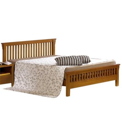 【DH】貨號N033-3名稱《娜斯》6尺精製柚木色實木雙人床架(圖一)實木床底不含床頭櫃備5尺3.5尺可選主要地區免運費