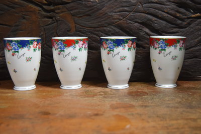 日本絕版品 KENZO 高田賢三 花卉 茶杯 [一標共4件]  瓷器