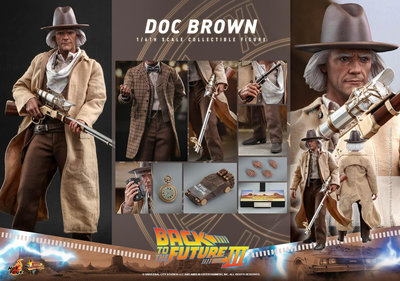 全新 Hot Toys MMS617 1/6 回到未來第三集 布朗博士 Doc Brown