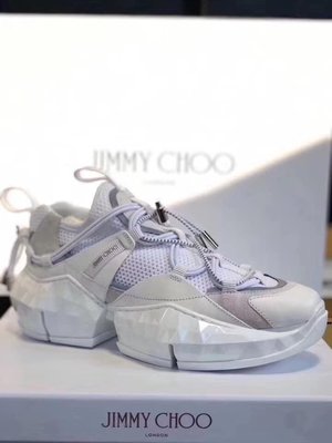 JIMMY CHOO 春夏新款 純白水晶厚底鞋 ❤️