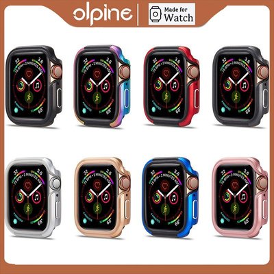 適用於Apple Watch1/2/3/4/5/6/SE代矽膠+鋁合金外殼 iwatch保護框 蘋果手錶金屬保護殼
