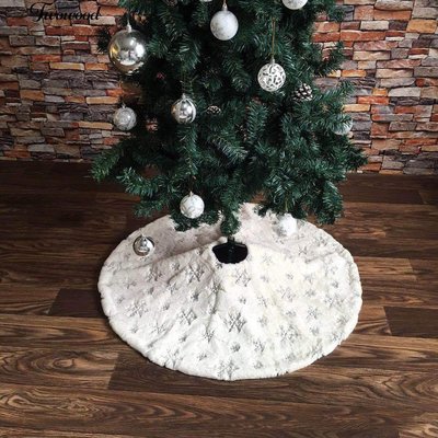 ��聖誕裝飾��新款 繡花銀色雪花樹裙 聖誕樹裙（90cm）-麥德好服裝包包