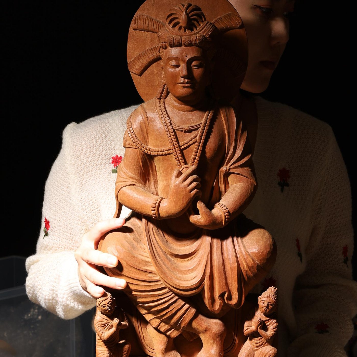 在庫低価▲60G111▲古銅製・弥勒菩薩坐像・重量約1380g 仏像