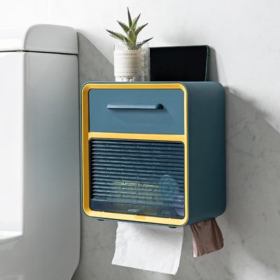紙巾盒免打孔衛生間浴室壁掛式置物盒家用多功能紙巾架廁所抽紙盒
