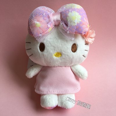 [Kitty 旅遊趣] Hello Kitty 絨毛玩偶 絨毛吊飾 絨毛娃娃 絨毛玩具 凱蒂貓吊飾 皮包吊飾 有珠鏈