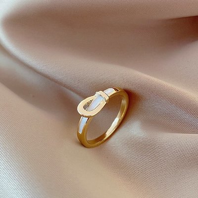 D家韓國銀飾~高級感皮帶戒指女日系輕奢小眾設計ins潮網紅冷淡風食指時尚個性