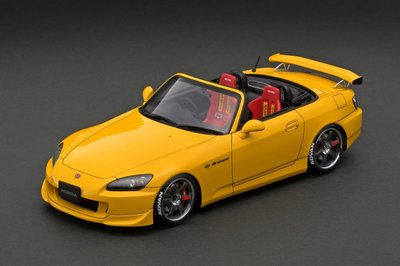 漫友手辦擺件 IG本田Honda S2000 AP2 Yellow 黃色 仿真樹脂汽車模型收藏1 18