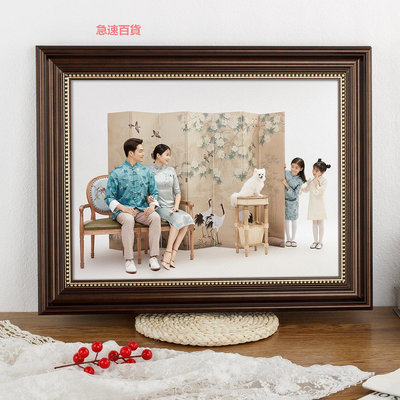 精品歐式全家福合照相框打印沖洗照片做成相框定制放大掛墻婚紗照掛墻