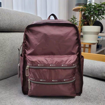 Lesportsac 2296 質感深紅 Functional Backpack 大型拉鏈雙肩後背包 限量優惠