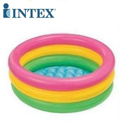 美國INTEX57107 熒光三環充氣游泳池 寶寶戲水池嬰兒洗澡盆浴盆