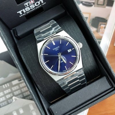 TISSOT PRX 35mm 藍色面錶盤 銀色不鏽鋼錶帶 石英 女士手錶 T1372101104100 天梭腕錶