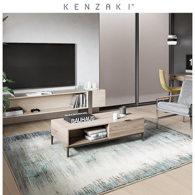 KENZAKI 進口土耳其藍色輕奢簡約茶幾臥室沙發客廳設計師油畫地毯熱心小賣家