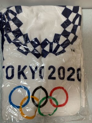 《日本旅遊帶回》日本東京奧運標誌 藍白經典 奧運五環 浴巾 （全新台北現貨）