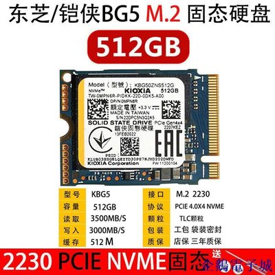 溜溜雜貨檔適用東芝鎧俠BG5 256G 512G 2230 PCIE 4.0 NVME固態硬碟M2SSD 7JCK