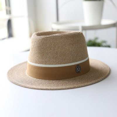 熱銷 新款遮陽禮帽太陽帽子雙M標防曬草帽度假沙灘帽女巴拿馬爵士禮帽