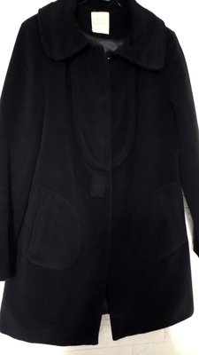 RAY CASSIN日系經典黑色絨毛料保暖外套(3-2)