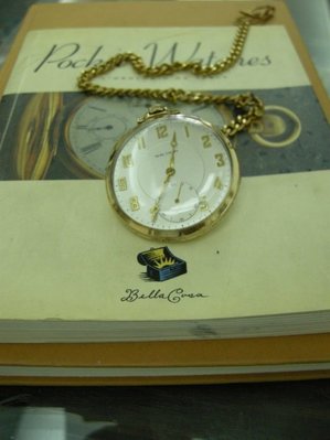WALTHAM 瑞士華爾曼K金/f. 古董收藏袋錶 極完整美