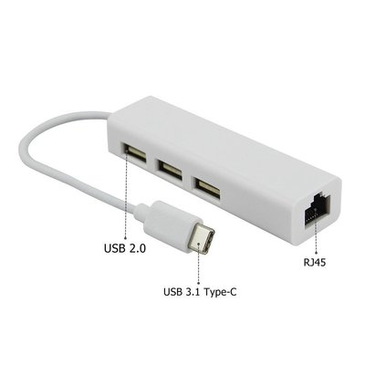 【熱賣下殺價】USB2.0 免驅百兆網卡集線器Type-c轉RJ45轉 USB2.0 HUB網絡轉換器