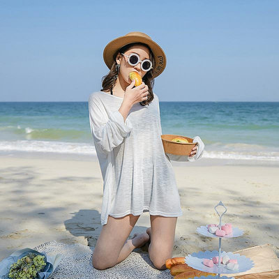 【比基尼】比基尼泳衣罩衫外搭女海邊度假薄款沙灘罩衫