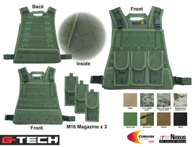 【BCS武器空間】警星 STRIKE 戰術背心+三個M16彈袋 多色可選-GUGT-V03ACU