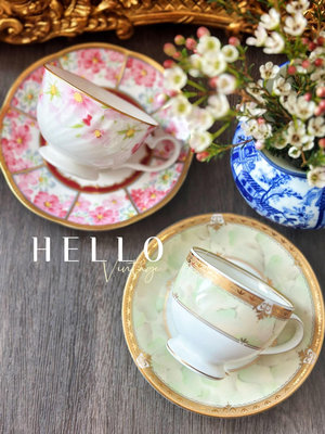 全新日本Hoya花卉系列咖啡杯手繪重描金