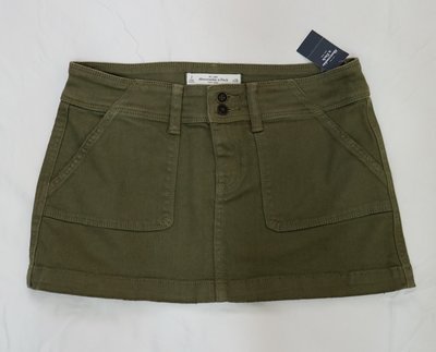 【全新真品 現貨】Abercrombie & Fitch 女生 短裙 熱褲 (橄欖綠) A&F AF