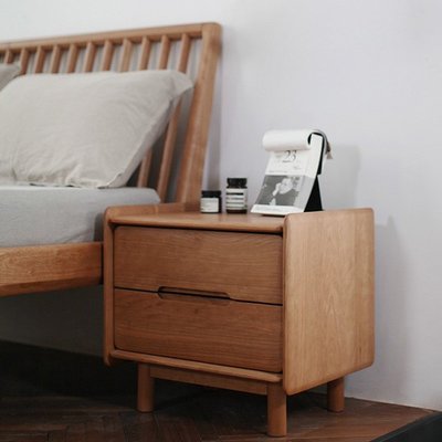 小型 床頭柜實木簡約現代儲物柜臥室床邊柜子迷你小型收納柜雙抽屜簡易#促銷 #現貨