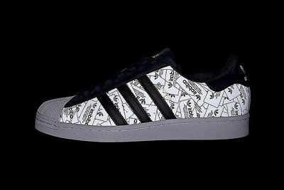 Adidas Originals Superstar 滿印LOGO貝殼頭板鞋 FV2819