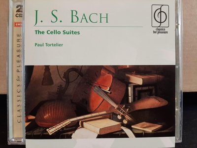 Tortelier,J.S Bach-The Cello Suites托泰利耶，巴哈-無伴奏大提琴組曲(全曲)，2CD,如新。