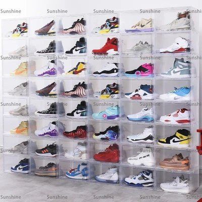 [sunlingt]簡易鞋柜透明鞋子收納盒多功能雜物塑料鞋盒置物硬盒批發家用鞋架
