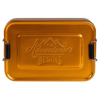 【英國Wild &amp; Wolf】金色 金屬野餐盒 便當盒 鋁製午餐盒 點心盒 三明治盒 水果盒