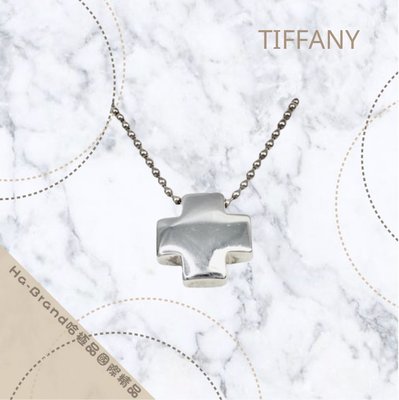 【哈極品】美品《Tiffany&amp;Co. 純銀925 經典粗十字項鍊》