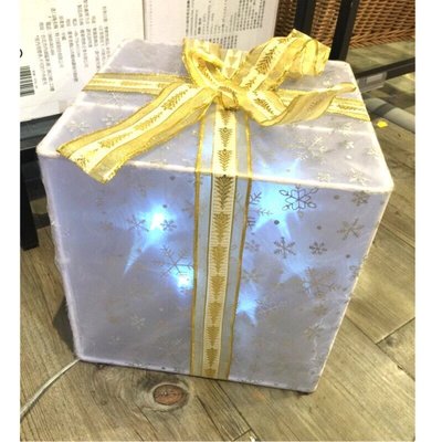 Hola 10吋星昇LED禮物盒造型擺飾燈/Led禮物造型聖誕燈/聖誕裝飾燈