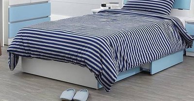 【生活家傢俱】HJS-468-3：艾美爾青少年3.5尺系統床底-藍色【台中家具】雙人抽屜式床底 兒童家具 低甲醛系統家具