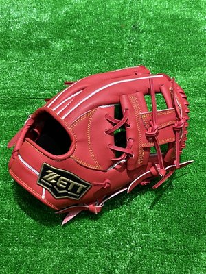 棒球世界ZETT SPECIAL ORDER 訂製款棒壘球手套特價內野工字檔11.5吋大紅色今宮健太model