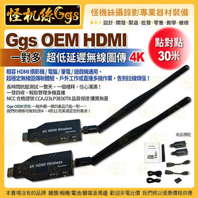 怪機絲【OEM HDMI 點對點30米4K 一對多 超低延遲無線圖傳】MildLife 攝影機 電腦 筆電 遊戲機通用 公司貨