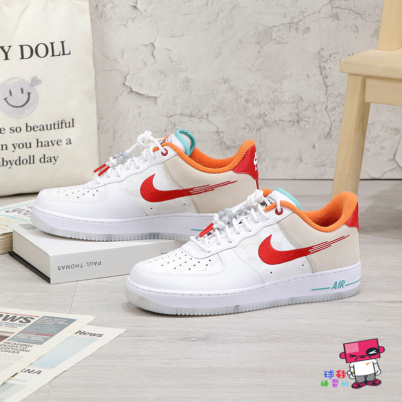 球鞋補習班NIKE AIR FORCE 1 07 PRM 玉石CNY 白橘紅AF1 休閒鞋FD4205