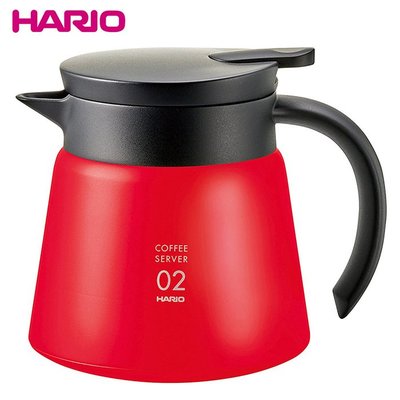 【HARIO】不銹鋼真空保溫咖啡壺600ml-紅 (VHS-60R)