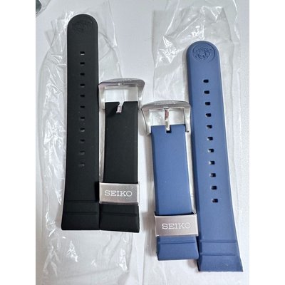 全新正品Seiko 精工 鮑魚武士海洋黑色藍色橡膠錶帶 鮑魚SPRF77.SPRF79 RPH97 系列 22mm