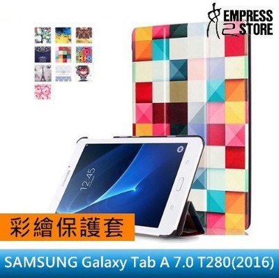 【妃小舖】三星 Galaxy Tab A 7.0 T280 2016 T285 彩繪 支架/三折 平板 皮套/保護套