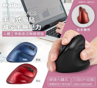 人體工學垂直式無線滑鼠 2.4G  aibo LY-ENMSVE01 手握式滑鼠 無線10M傳輸 台南 PQS