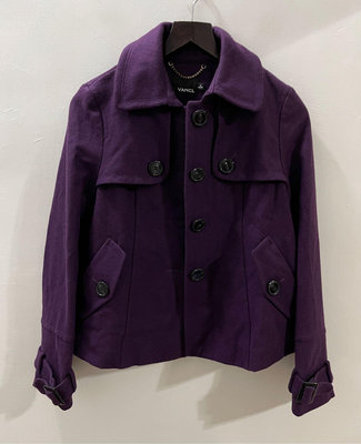 VANCL 女生紫色羊毛短大衣M