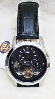 FOSSIL ME1113 手錶 46mm 大錶面 皮帶 鏤空 機械石英雙機芯 男錶女錶
