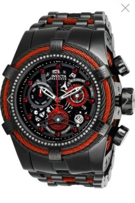 《大男人》Invicta #613瑞士大錶徑ZEUS 鑲紅寶石50MM個性潛水錶，齒輪錶盤，黑紅配色非常漂亮值得收藏