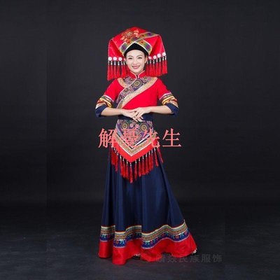 【解憂先生】新品熱銷新款廣西壯族表演服少數民族舞蹈表演服苗族土家族瑤族服飾