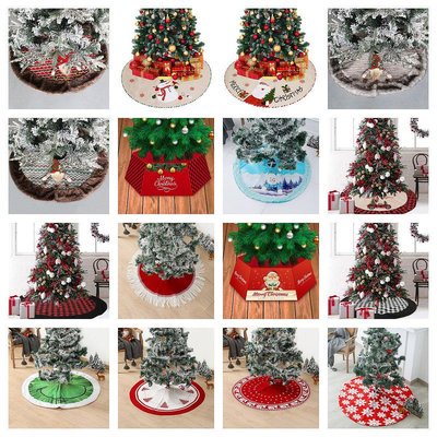 【現貨精選】定制樹群加工聖誕老人樹裙毛絨聖誕樹圍裙聖誕場景布置裝飾品