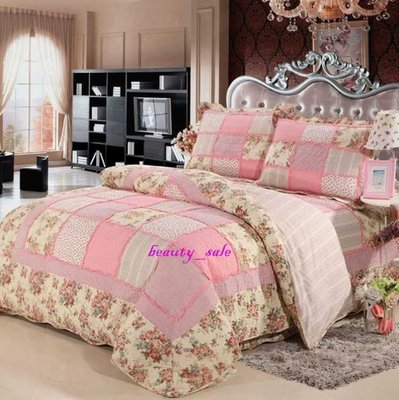 布拉格之戀  純棉  絎縫拼布  床組  床罩  雙人3件組
